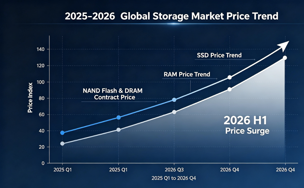 Prijsanalyse van de wereldwijde opslagmarkt 2026: SSD- en RAM-prijsstijging, krapte in het aanbod en stabiele GUDGA-aanbodstrategie